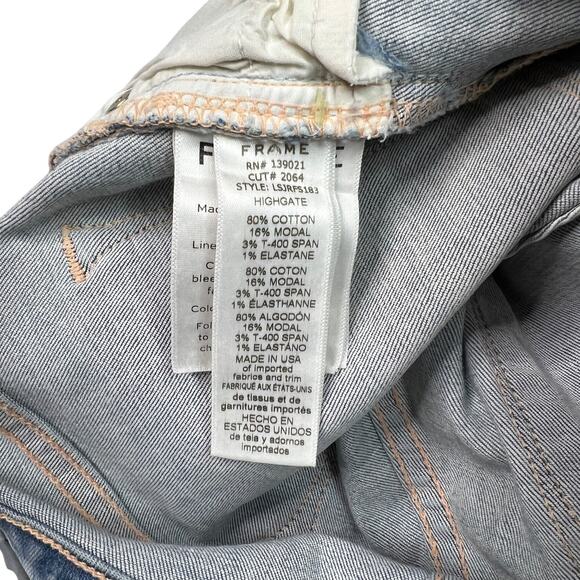 FRAME Le Skinny de Jeanne High Rise Stretch Jeans Distressed Light Wash 28 - Picture 8 of 8